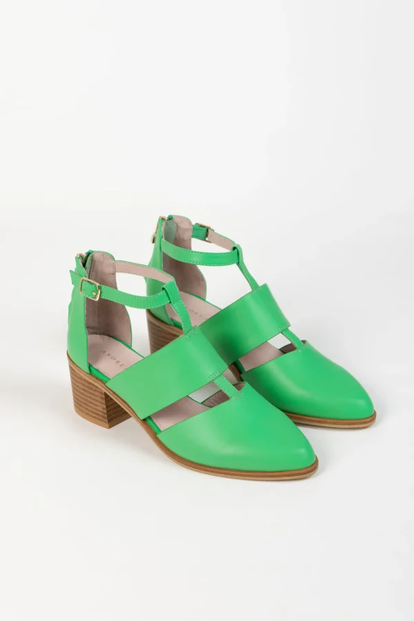 Footwear-ANDREA BIANI EMBER HEEL SPEARMINT LEATHER