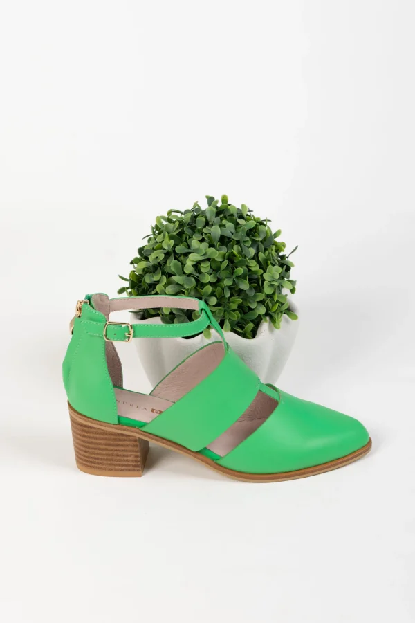 Footwear-ANDREA BIANI EMBER HEEL SPEARMINT LEATHER