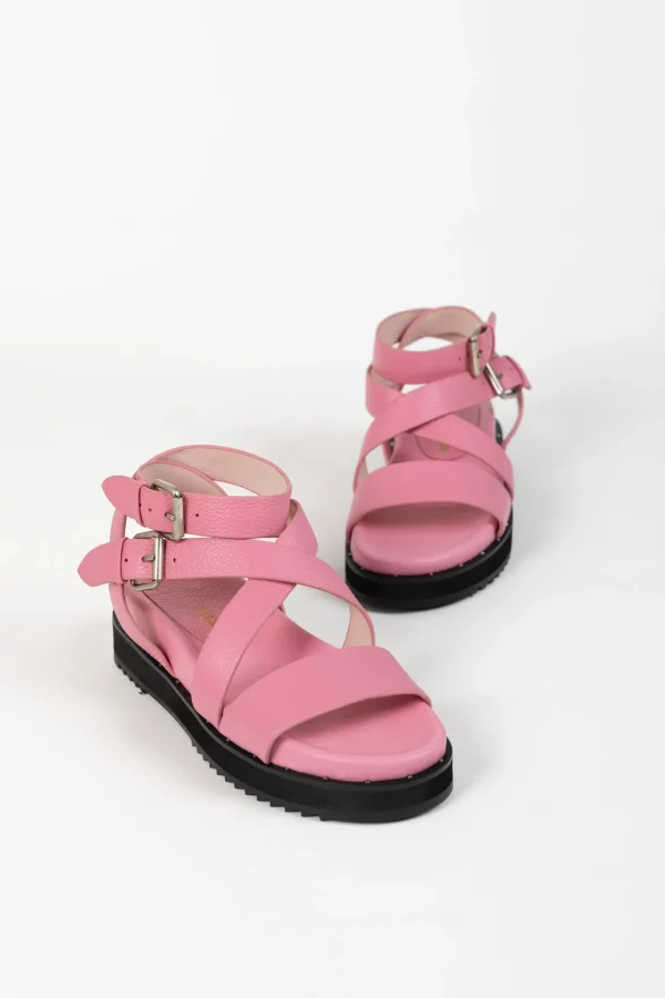 Footwear-ANDREA BIANI GLOBE SANDAL TUMBLE PINK LEATHER
