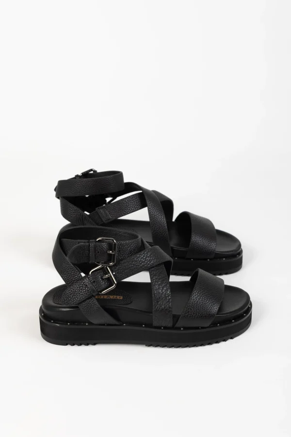 Footwear-ANDREA BIANI GLOBE SANDAL BLACK LEATHER