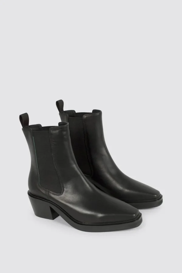 Footwear-ANDREA BIANI HARLEM BOOT BLACK LEATHER