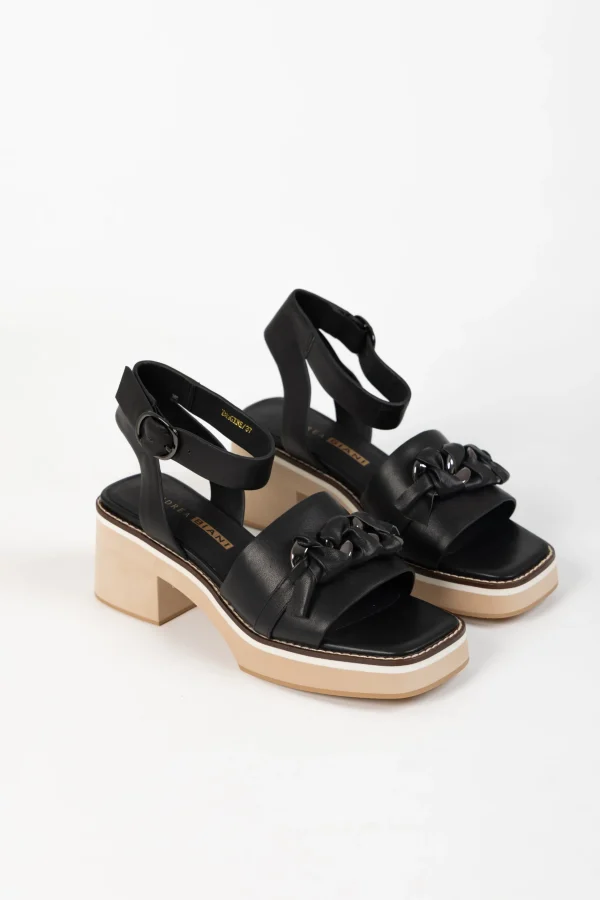 Footwear-ANDREA BIANI IMAGINE SANDAL BLACK LEATHER