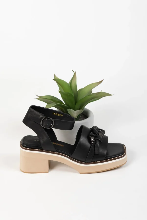 Footwear-ANDREA BIANI IMAGINE SANDAL BLACK LEATHER