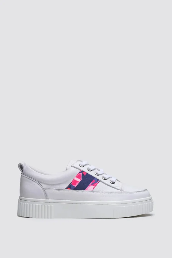 Footwear-ANDREA BIANI INTRIGUE SNEAKER WHITE / CRIMSON CRAZE