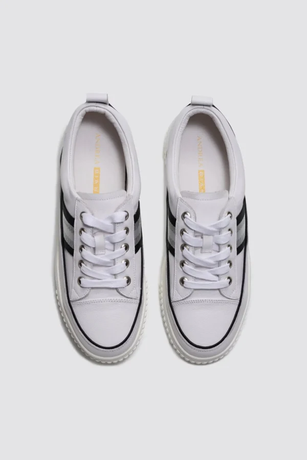 Footwear-ANDREA BIANI INTRIGUE SNEAKER WHITE / BLACK