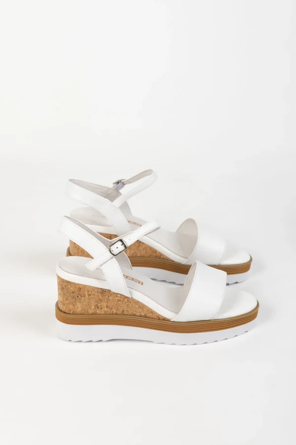 Footwear-ANDREA BIANI IPPY WEDGE WHITE LEATHER