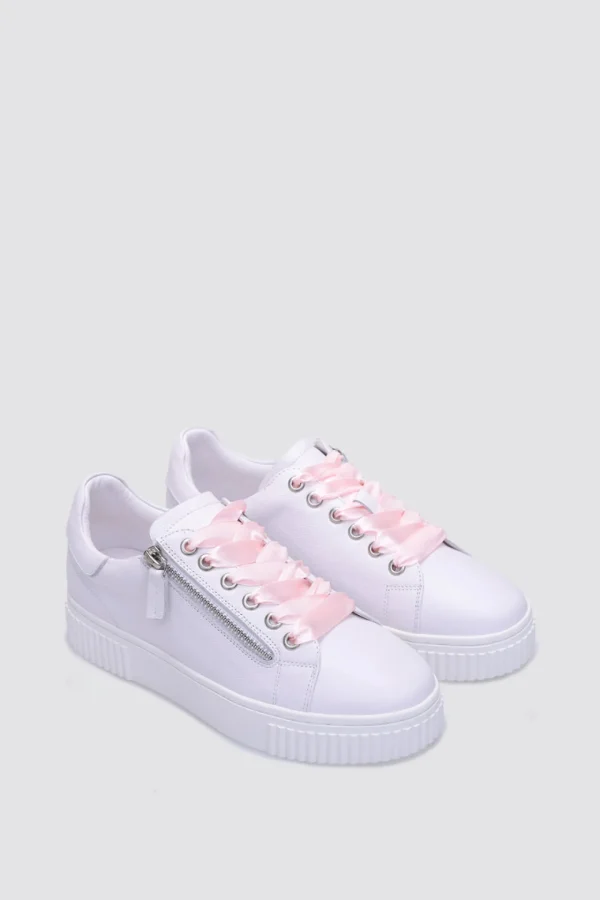 Footwear-ANDREA BIANI JACKIE SNEAKER WHITE LEATHER