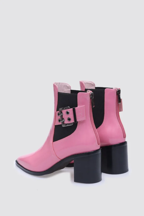 Footwear-ANDREA BIANI JOAN ANKLE BOOT PINK PATENT LEATHER