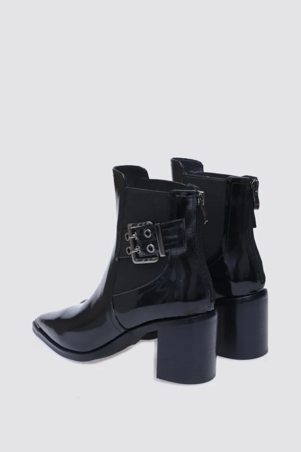 Footwear-ANDREA BIANI JOAN ANKLE BOOT BLACK PATENT LEATHER