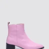 Footwear-ANDREA BIANI JOCELYN ANKLE BOOT PINK CROC LEATHER
