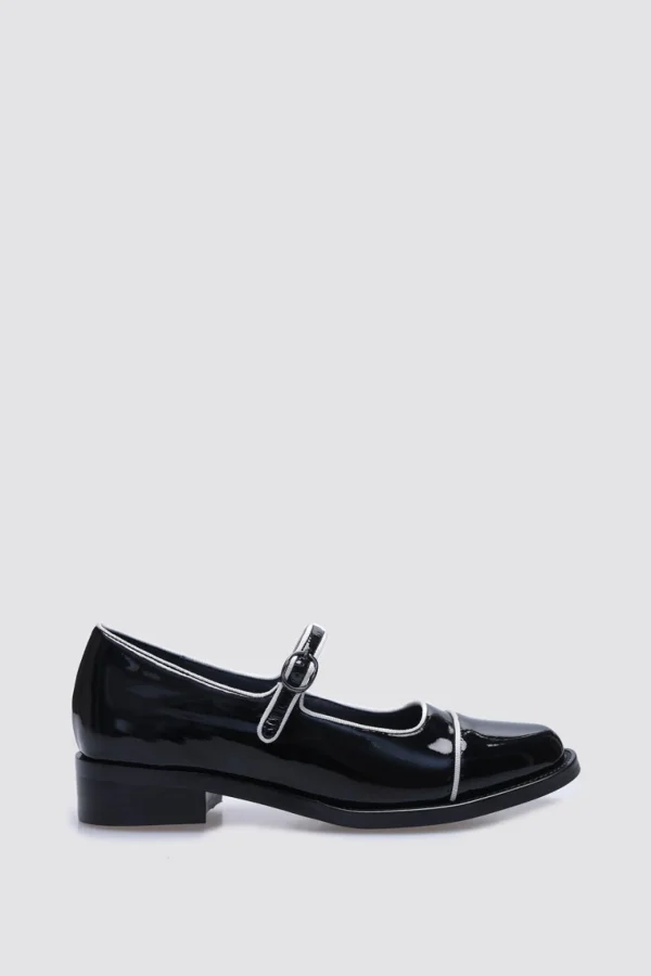 Footwear-ANDREA BIANI JUICY MARYJANE FLAT BLACK PATENT LEATHER