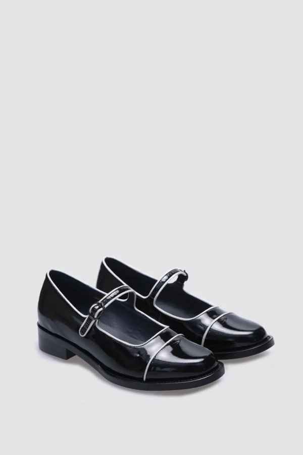 Footwear-ANDREA BIANI JUICY MARYJANE FLAT BLACK PATENT LEATHER