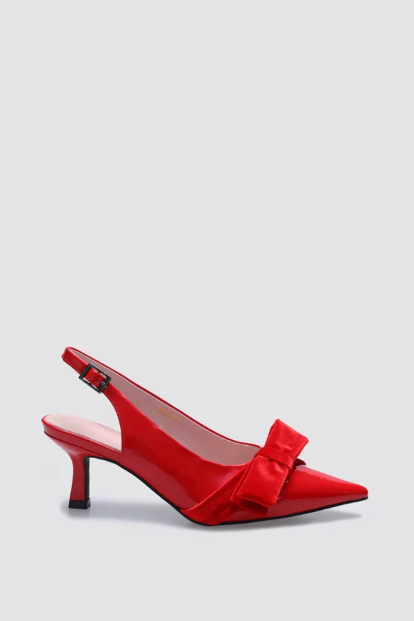 Footwear-ANDREA BIANI JULIA SLINGBLACK HEEL RED PATENT LEATHER