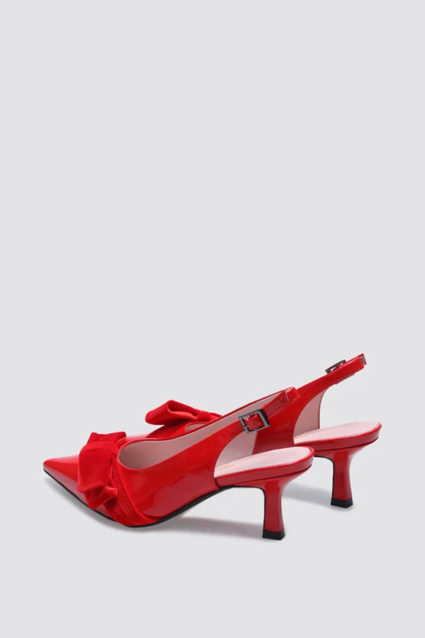 Footwear-ANDREA BIANI JULIA SLINGBLACK HEEL RED PATENT LEATHER