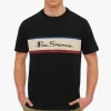 Tees & Tanks-BEN SHERMAN PANEL LOGO TEE - BLACK