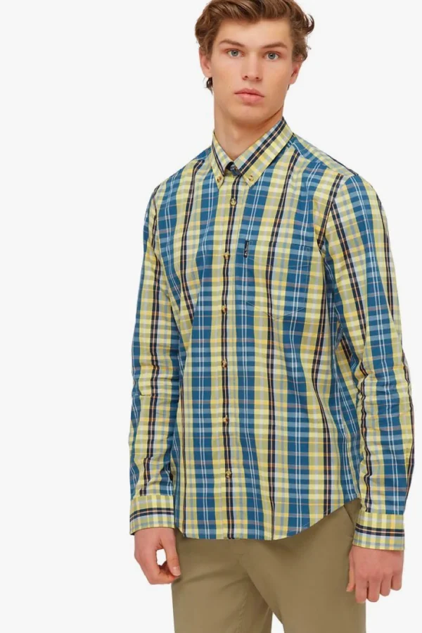 Shirts-BEN SHERMAN POP TARTAN CHECK SHIRT - MOOD INDIGO