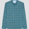 Shirts-BEN SHERMAN TARTAN CHECK SHIRT - SEA