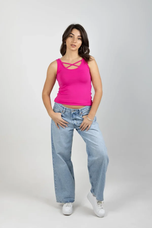 Tees & Tanks-BLANK SPACE LABEL ARIANA TANK SHOCKING