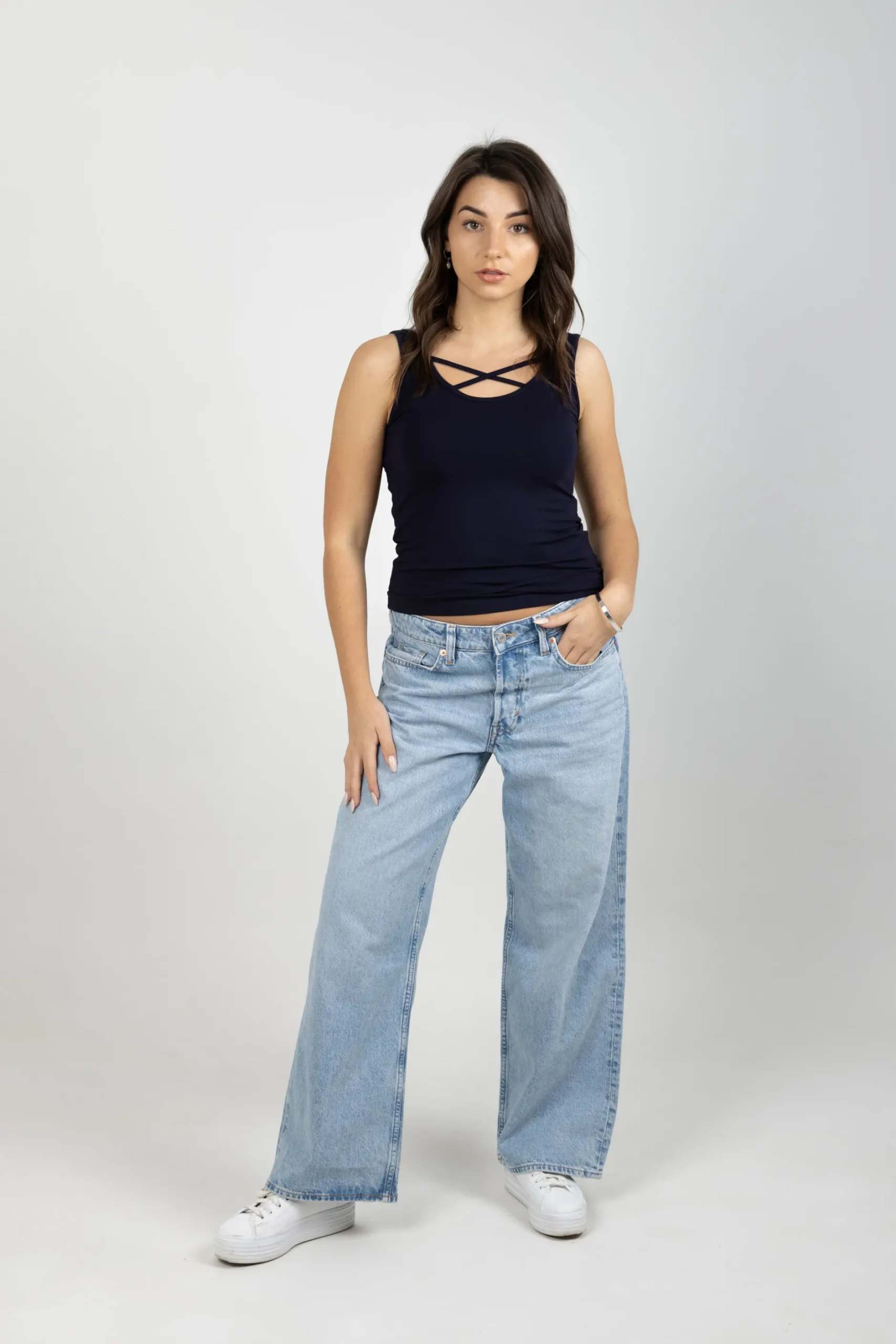 blank_space_label_ariana__2-4.webp Tees & Tanks-BLANK SPACE LABEL ARIANA TANK BLUE NOIR