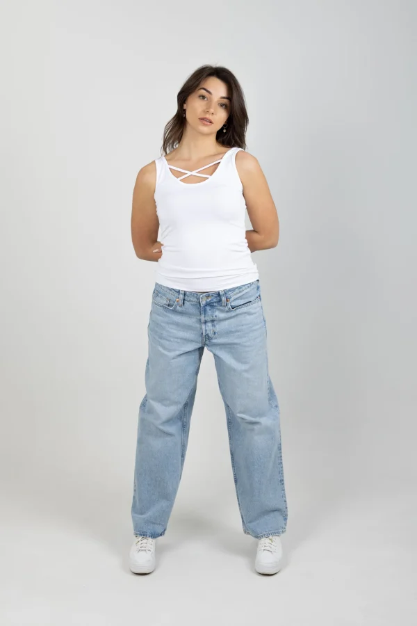 Tees & Tanks-BLANK SPACE LABEL ARIANA TANK WHITE