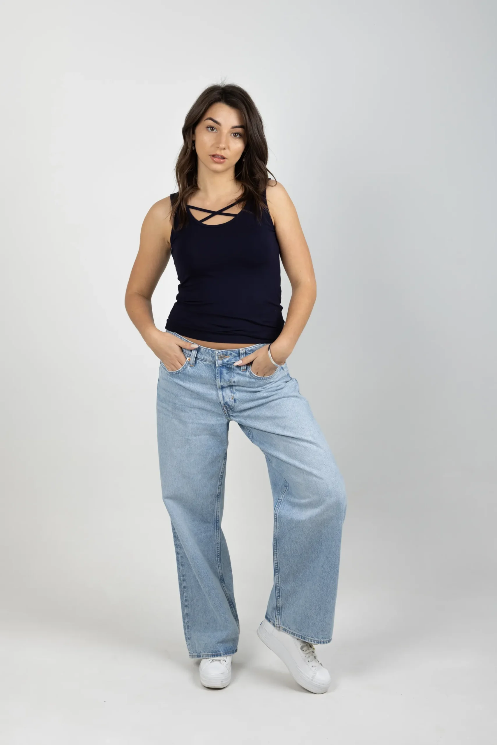 blank_space_label_ariana__4-4.webp Tees & Tanks-BLANK SPACE LABEL ARIANA TANK BLUE NOIR