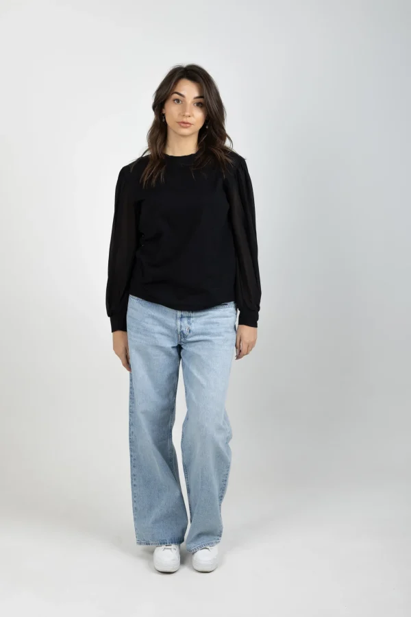 Shirts & Tops-BLANK SPACE LABEL DEMI TOP BLACK