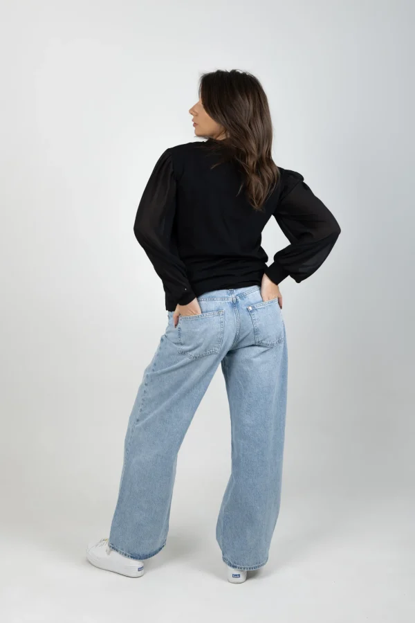 Shirts & Tops-BLANK SPACE LABEL DEMI TOP BLACK
