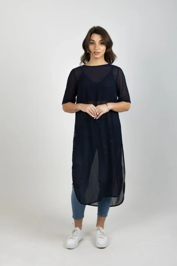 Dresses-BLANK SPACE LABEL HAZEEL TABARD BLUE NOIR