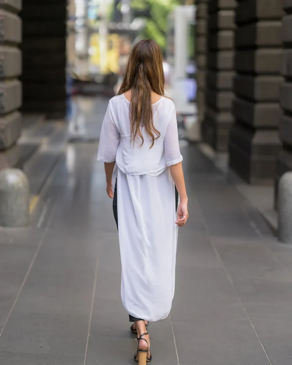 Dresses-BLANK SPACE LABEL HAZEEL TABARD WHITE
