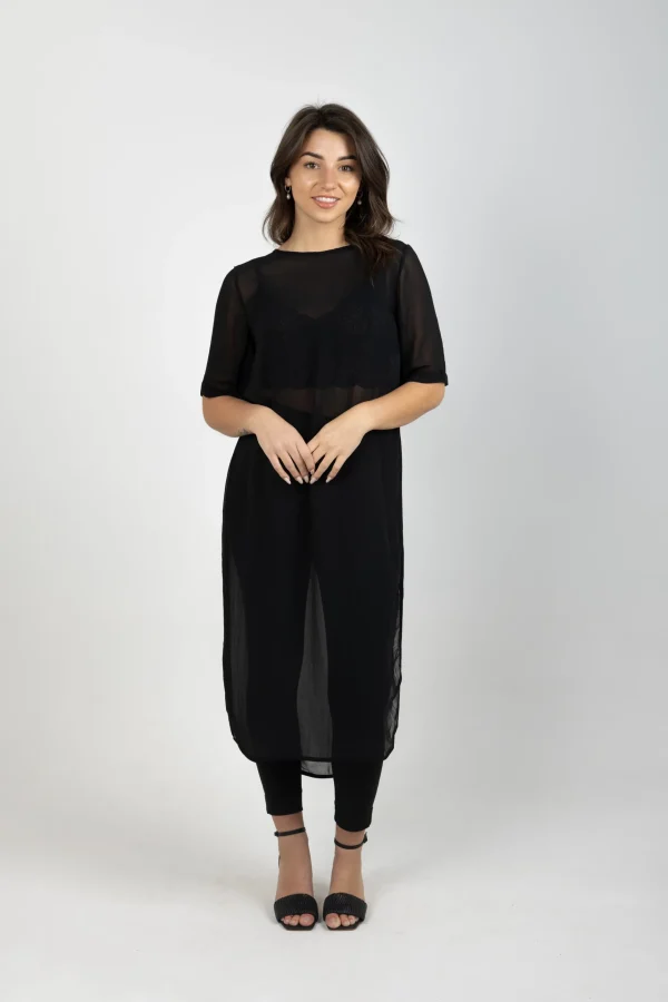 Dresses-BLANK SPACE LABEL HAZEEL TABARD BLACK
