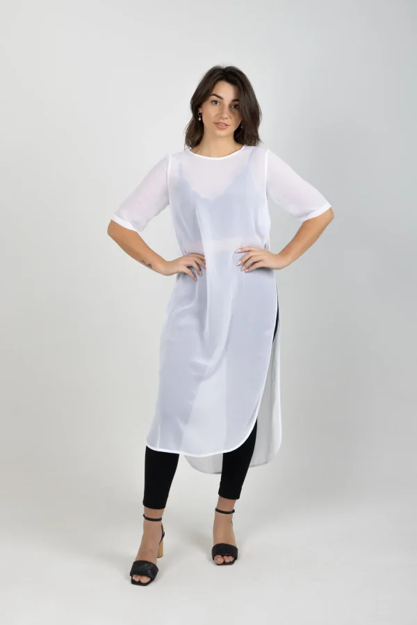 Dresses-BLANK SPACE LABEL HAZEEL TABARD WHITE