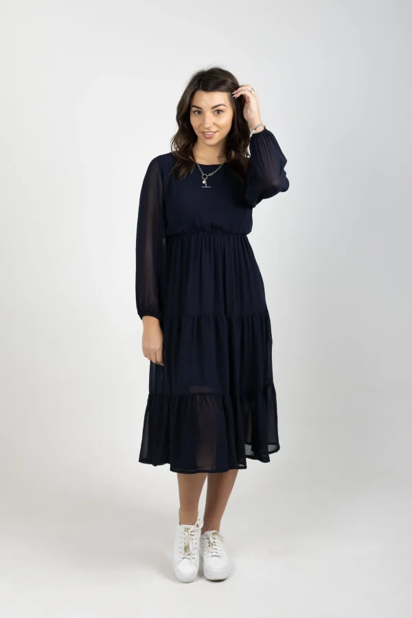 Dresses-BLANK SPACE LABEL ISABEL DRESS BLUE NOIR
