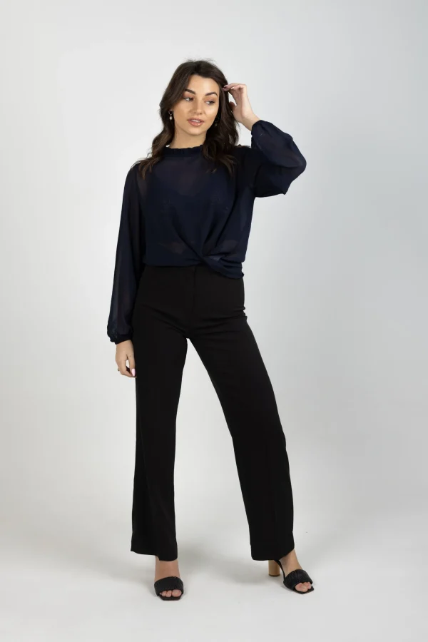 Shirts & Tops-BLANK SPACE LABEL JULIA TOP BLUE NOIR