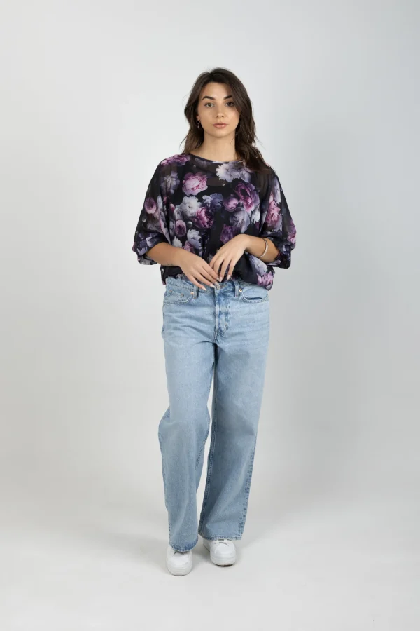 Shirts & Tops-BLANK SPACE LABEL LILY TOP MOONLIGHT GARDEN
