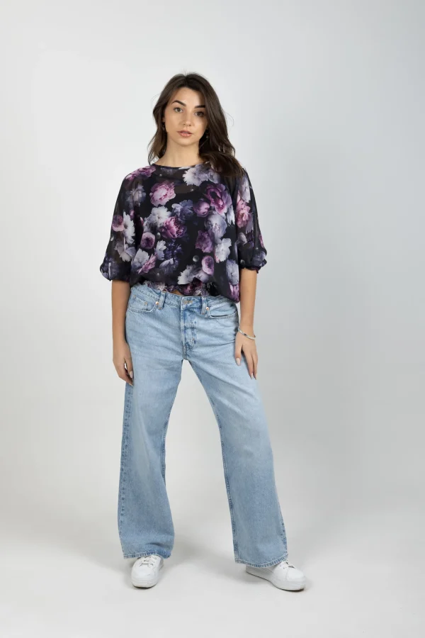 Shirts & Tops-BLANK SPACE LABEL LILY TOP MOONLIGHT GARDEN