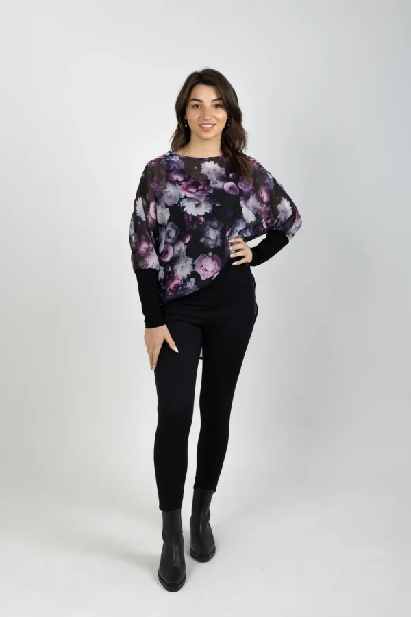 Shirts & Tops-BLANK SPACE LABEL LUCY TOP MOONLIGHT GARDEN