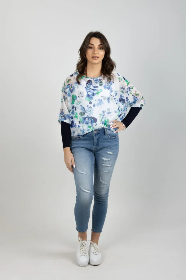 Shirts & Tops-BLANK SPACE LABEL LUCY TOP ENCHANTED GARDEN