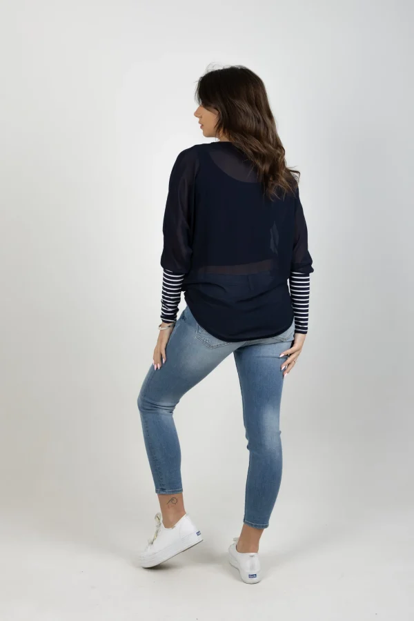 Shirts & Tops-BLANK SPACE LABEL LUCY TOP BLUE NOIR