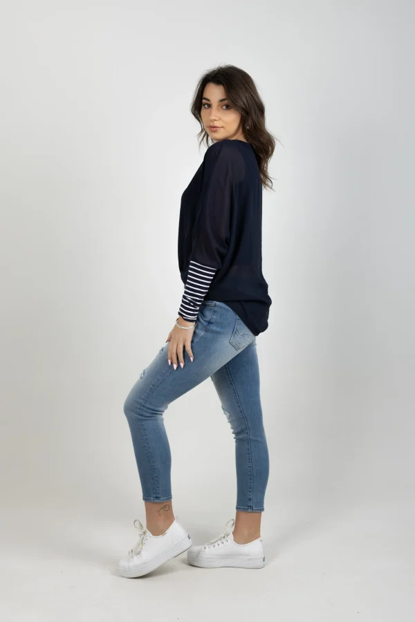Shirts & Tops-BLANK SPACE LABEL LUCY TOP BLUE NOIR