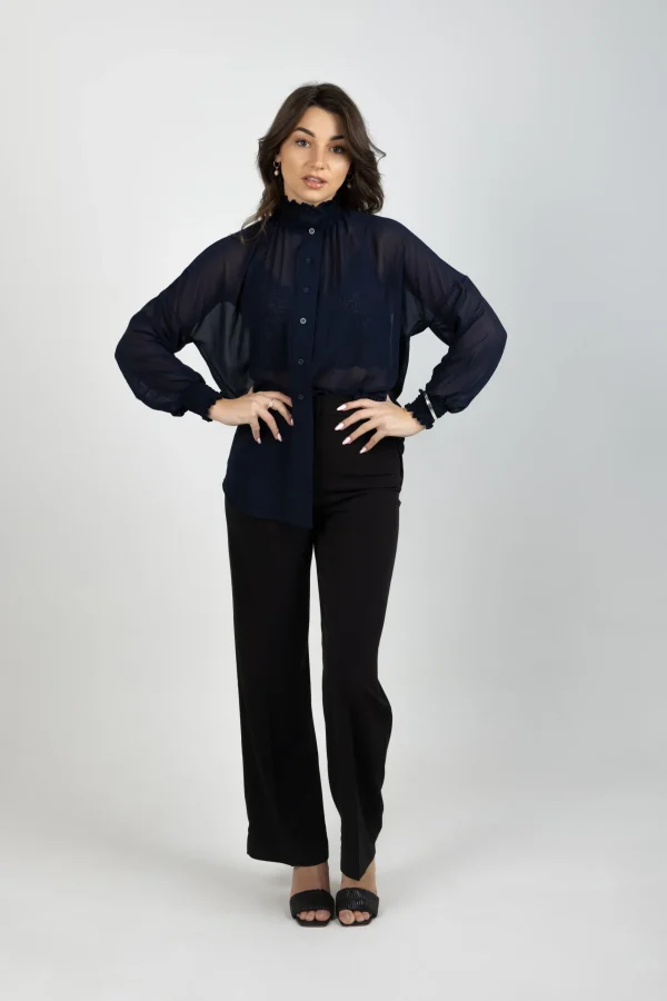 Shirts & Tops-BLANK SPACE LABEL MILAN SHIRT BLUE NOIR
