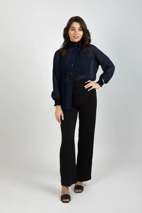 Shirts & Tops-BLANK SPACE LABEL MILAN SHIRT BLUE NOIR