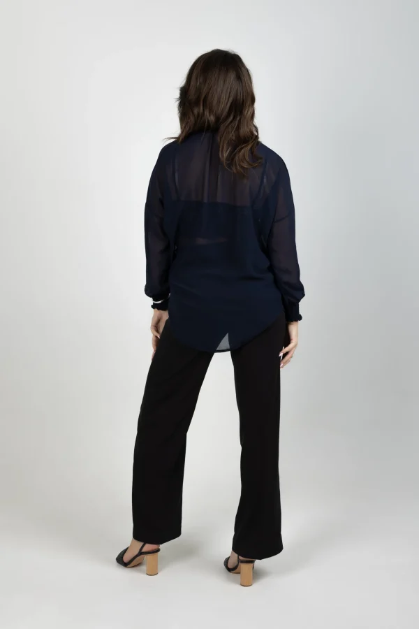 Shirts & Tops-BLANK SPACE LABEL MILAN SHIRT BLUE NOIR
