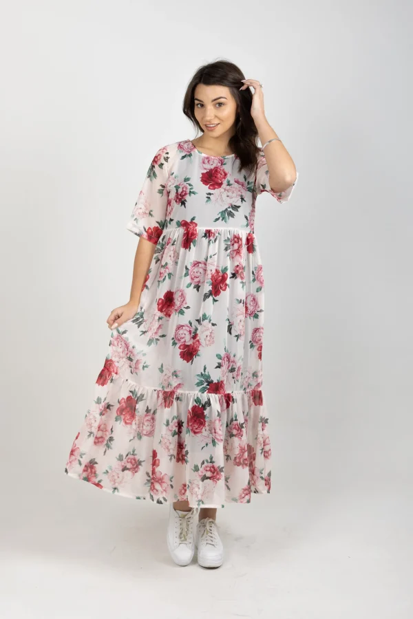Dresses-BLANK SPACE LABEL RUBY DRESS MY SECRET GARDEN IVORY
