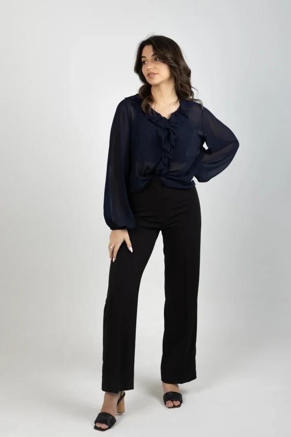 Shirts & Tops-BLANK SPACE LABEL SARAH TOP BLUE NOIR
