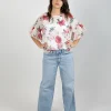 Shirts & Tops-BLANK SPACE LABEL SASHA TOP MY SECRET GARDEN IVORY