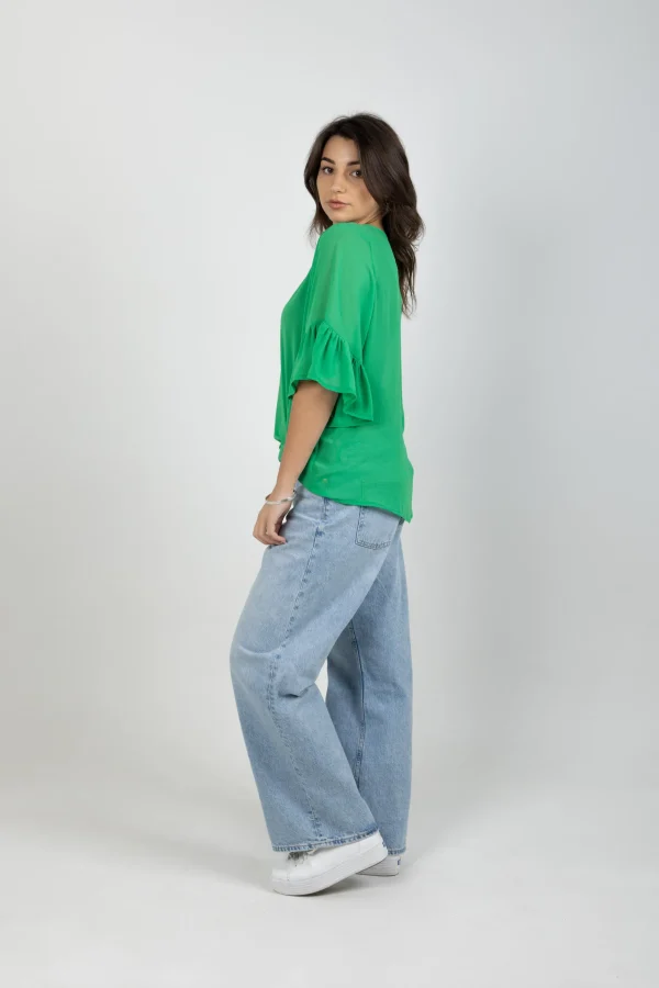 Shirts & Tops-BLANK SPACE LABEL SASHA TOP APPLE GREEN