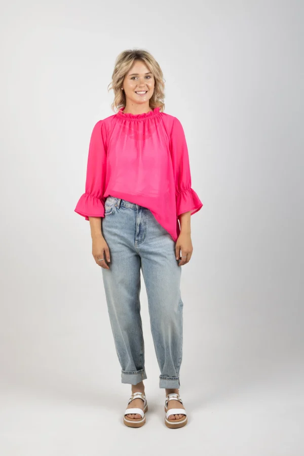 Shirts & Tops-BLANK SPACE LABEL TILLY TOP FLAMINGO