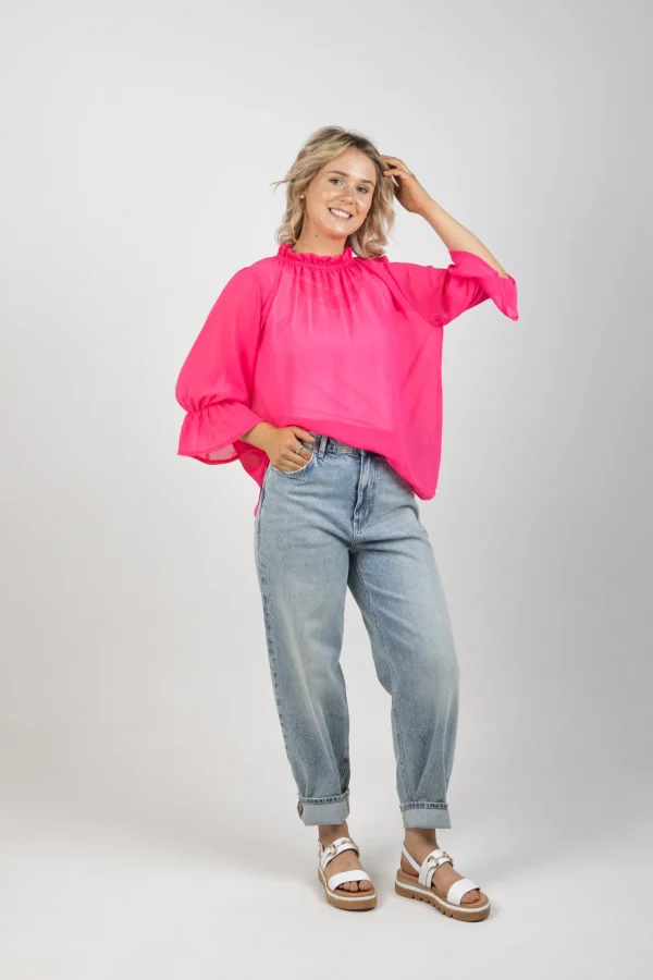 Shirts & Tops-BLANK SPACE LABEL TILLY TOP FLAMINGO