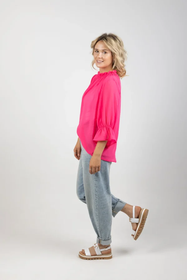 Shirts & Tops-BLANK SPACE LABEL TILLY TOP FLAMINGO