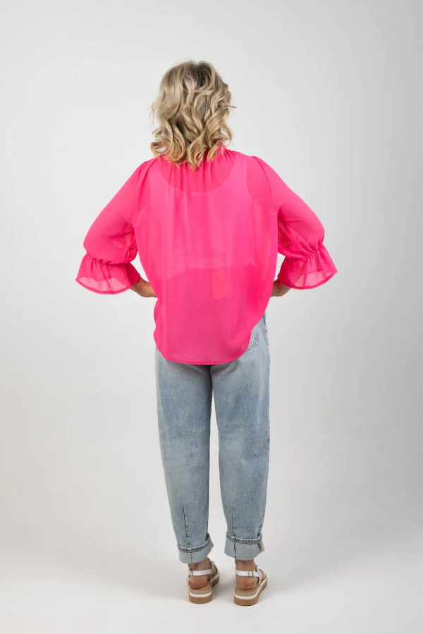 Shirts & Tops-BLANK SPACE LABEL TILLY TOP FLAMINGO